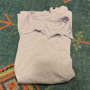 Classic Light Purple Striped Polo Shirt